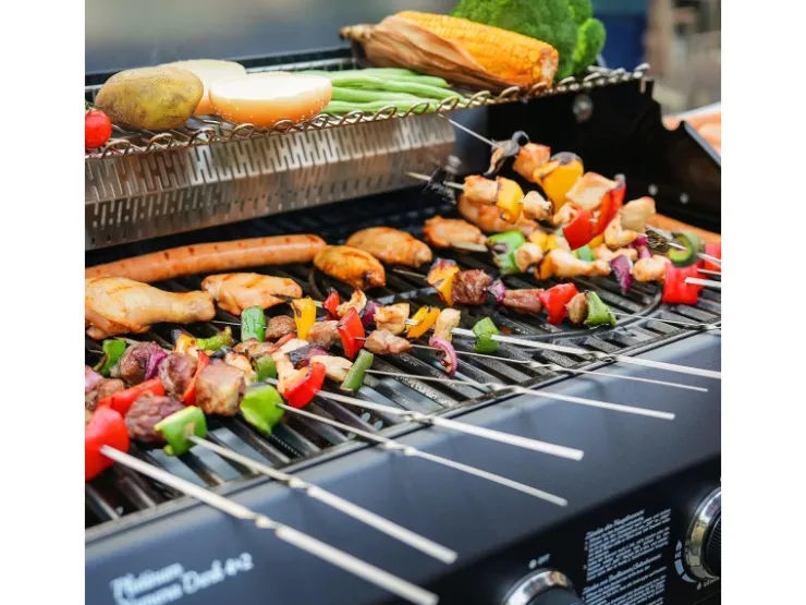 Outlet TAINO Platinum Yamara Dark 4+2 Set Mit Haube Gasgrill Stahl 4 Brenner Sear-Burner Backburner