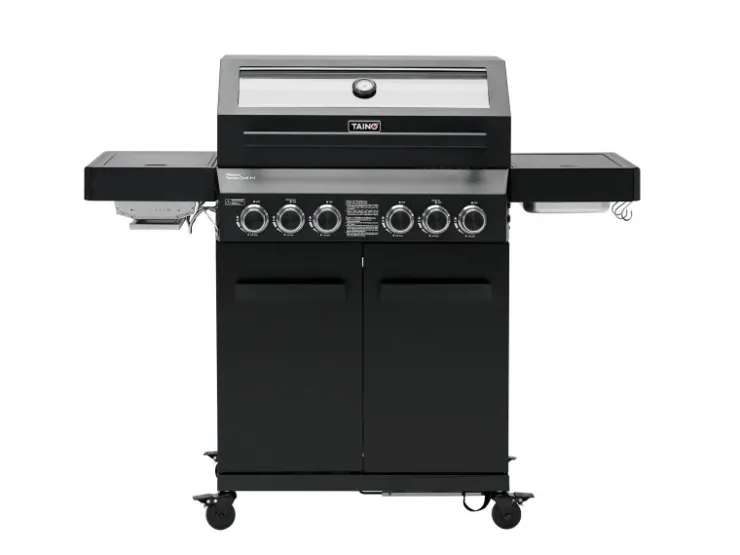 Outlet TAINO Platinum Yamara Dark 4+2 Set Mit Haube Gasgrill Stahl 4 Brenner Sear-Burner Backburner