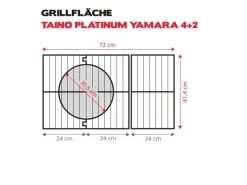 Platinum Yamara 4+2 Gasgrill Edelstahl 4 Brenner Sear-Burner Backburner Schneidebretter