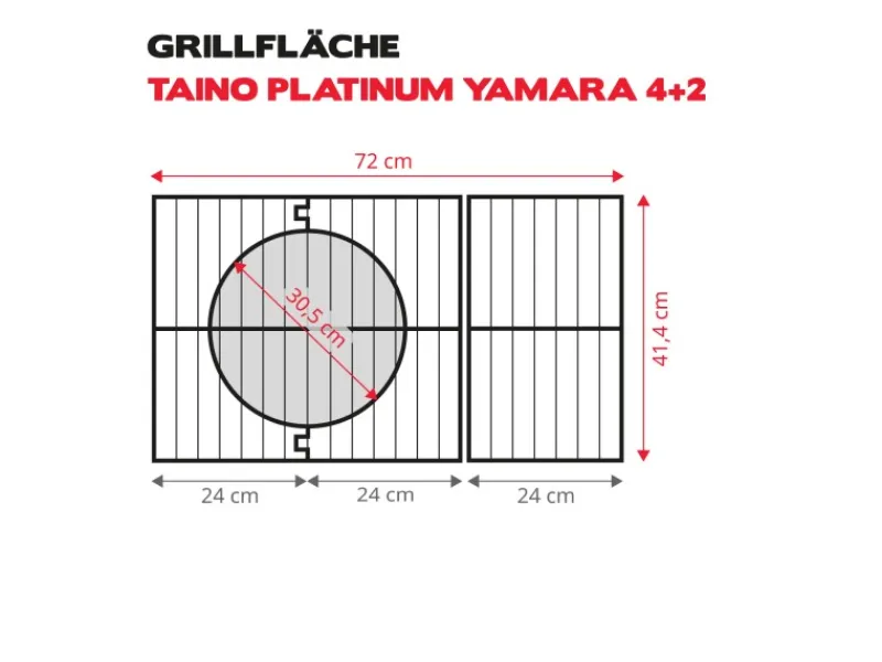 Platinum Yamara 4+2 Gasgrill Edelstahl 4 Brenner Sear-Burner Backburner Schneidebretter