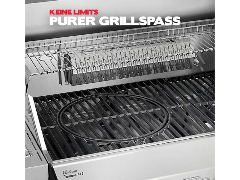 Platinum Yamara 4+2 Gasgrill Edelstahl 4 Brenner Sear-Burner Backburner Schneidebretter