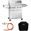 New TAINO Platinum Yamara 4+2 Gasgrill Set mit Haube Edelstahl 4 Brenner Sear-Burner Backburner