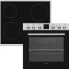 Best Einbauherd-Set Backofen mit Glaskeramik-Kochfeld 4 Zonen Teleskopauszug 78 Liter B-HS-75-C-I Kochfelder