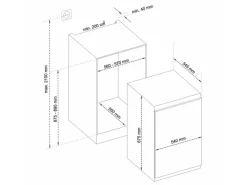Sale Einbaukühlschrank 112L mit Gefrierfach 88cm Nische Schlepptür EKGS120E2 Einbauküchen|Kühlschränke