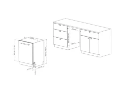 Geschirrspüler Unterbau 60 cm Spülmaschine Silber 12 Maßgedecke 6 Programme AquaStop 45 dB GEU6012DI Geschirrspüler