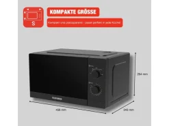 Telefunken Haushaltsgeräte<Mikrowelle Solo Mikrowellengerät Klein mit 20 L Garraum 700 W 5 Leistungsstufen Schwarz B-MW-20-G-B