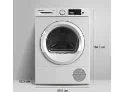 Telefunken Wäschetrockner<Wärmepumpentrockner 7 kg Trockner Frontlader Wäschetrockner Knitterschutz Startzeitvorwahl Leise TWP7EW
