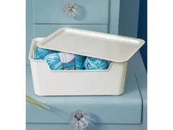 Discount Organizer-Box Bella XL 11,2 cm x 28 cm x 17,9 cm Weiß Vorratsdosen