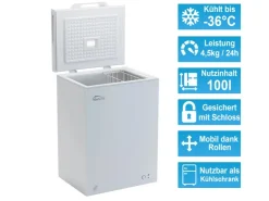 Clearance Tronitechnik Gefriertruhe Kühltruhe Borgar Pro Mit 2In1 Gefrier- Und Kühlfunktion | 110 Liter 169Kwh/Jahr | Led-Licht