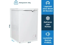 Clearance Tronitechnik Gefriertruhe Kühltruhe Borgar Pro Mit 2In1 Gefrier- Und Kühlfunktion | 110 Liter 169Kwh/Jahr | Led-Licht