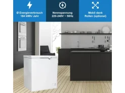Discount Tronitechnik Gefriertruhe Kühltruhe Borgar Pro Mit 2In1 Gefrier- Und Kühlfunktion | 160 Liter 184Kwh/Jahr Led Griff