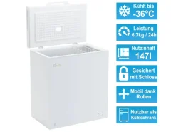 Discount Tronitechnik Gefriertruhe Kühltruhe Borgar Pro Mit 2In1 Gefrier- Und Kühlfunktion | 160 Liter 184Kwh/Jahr Led Griff