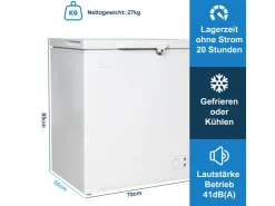 Discount Tronitechnik Gefriertruhe Kühltruhe Borgar Pro Mit 2In1 Gefrier- Und Kühlfunktion | 160 Liter 184Kwh/Jahr Led Griff