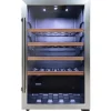 Best Tronitechnik Weinkühlschrank Getraenkekühlschrank 126 Liter 63 Flaschen Wein Kühlschrank Edelstahl-Optik Mit Led