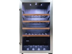 Best Tronitechnik Weinkühlschrank Getraenkekühlschrank 126 Liter 63 Flaschen Wein Kühlschrank Edelstahl-Optik Mit Led