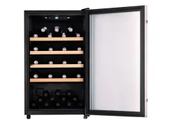 Best Tronitechnik Weinkühlschrank Getraenkekühlschrank 126 Liter 63 Flaschen Wein Kühlschrank Edelstahl-Optik Mit Led