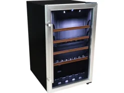 Best Tronitechnik Weinkühlschrank Getraenkekühlschrank 126 Liter 63 Flaschen Wein Kühlschrank Edelstahl-Optik Mit Led