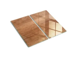Outlet Tulup Herdabdeckplatte SET aus 2 Stück 30x52 cm Schneidebrett aus Glas Schutzplatte Küchenutensilien Abdeckung Holz Herdabdeckungen