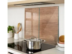 Outlet Tulup Herdabdeckplatte SET aus 2 Stück 30x52 cm Schneidebrett aus Glas Schutzplatte Küchenutensilien Abdeckung Holz Herdabdeckungen