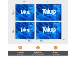 Best Tulup Herdabdeckplatte SET aus 2 Stück 40x52 cm Glas-Servierbrett Küchenutensilien Schutzplatte Spritzschutz Holz Herdabdeckungen