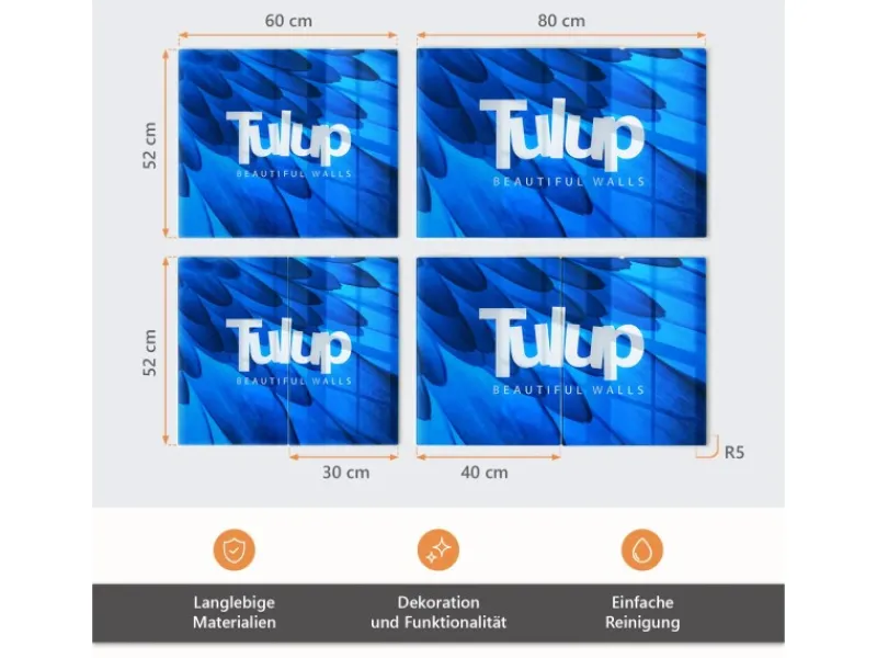 Best Tulup Herdabdeckplatte SET aus 2 Stück 40x52 cm Glas-Servierbrett Küchenutensilien Schutzplatte Spritzschutz Holz Herdabdeckungen