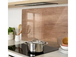Best Tulup Herdabdeckplatte 80x52 cm Schneidebrett Glas Schutzplatte Küchenutensilien Spritzschutz Abdeckung Holz Braun