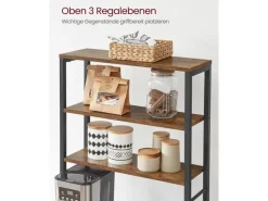 Discount Vasagle Küchenregal 40 cm x 60 cm x 167 cm Braun-Schwarz Küchenregale|Schneidebretter