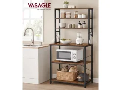 Küchenregale|Schneidebretter<Vasagle Küchenregal 6 Ebenen und 6 Haken 40 cm x 80 cm x 167 cm Braun-Schwarz