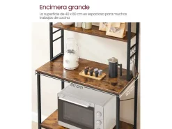 Küchenregale|Schneidebretter<Vasagle Küchenregal 6 Ebenen und 6 Haken 40 cm x 80 cm x 167 cm Braun-Schwarz