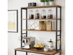 Küchenregale|Schneidebretter<Vasagle Küchenregal 6 Ebenen und 6 Haken 40 cm x 80 cm x 167 cm Braun-Schwarz