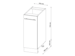 Vicco Apothekerschrank Fame-Line Bordeaux Hochglanz/Goldkraft Eiche 30 cm AP Marmor Einbauküchen