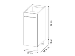 Best Vicco Apothekerschrank Fame-Line Hochglanz/ 30 cm ohne Arbeitsplatte Weiß