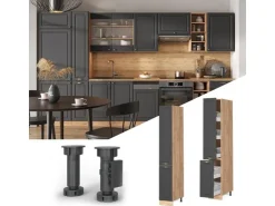 Hot Vicco Apothekerschrank Fame-Line Hochglanz/Goldkraft Eiche 30 cm ohne Arbeitsplatte Küchenschränke