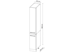 Hot Vicco Apothekerschrank Fame-Line Hochglanz/Goldkraft Eiche 30 cm ohne Arbeitsplatte Küchenschränke