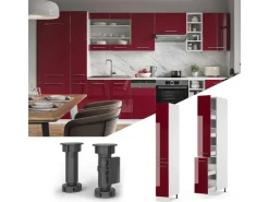 Küchenschränke<Vicco Apothekerschrank Fame-Line Medizinschrank für die Küche Bordeaux Hochglanz/Weiß 30 cm Bordeaux-Glanz