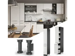 Hot Vicco Apothekerschrank Fame-Line Medizinschrank für die Küche Hochglanz/Anthrazit 30 cm Pantryküchen