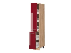 Best Vicco Apothekerschrank Fame-Line Bordeaux Hochglanz/Goldkraft Eiche 30 cm Bordeaux-Glanz
