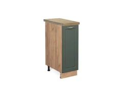 Küchenschränke<Vicco Apothekerschrank Fame-Line Grün-Gold Landhaus/Goldkraft Eiche 30 cm AP Eiche Dunkelgrün