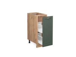 Küchenschränke<Vicco Apothekerschrank Fame-Line Grün-Gold Landhaus/Goldkraft Eiche 30 cm AP Eiche Dunkelgrün