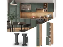 Küchenschränke<Vicco Apothekerschrank Fame-Line Grün-Gold Landhaus/Goldkraft Eiche 30 cm Dunkelgrün