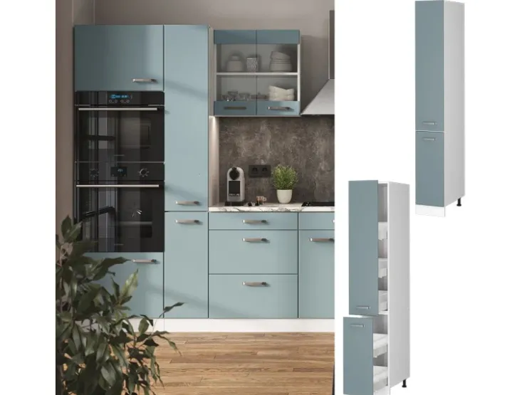 Clearance Vicco Apothekerschrank R-Line Medizinschrank für die Küche Blau-Grau/Weiß 30 cm Blaugrau