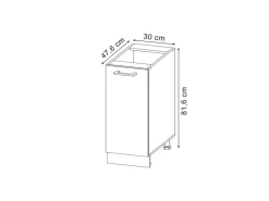 Vorratsbehälter<Vicco Apothekerschrank R-Line Medizinschrank für die Küche Hochglanz/Anthrazit AP Marmor Weiß