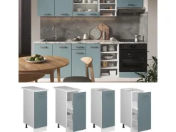 Clearance Vicco Apothekerschrank R-Line Blau-Grau/Weiß 30 cm ohne Arbeitsplatte Blaugrau