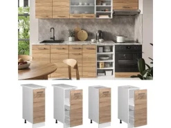 Küchenschränke<Vicco Apothekerschrank R-Line Medizinschrank für die Küche Sonoma/Weiß 30 cm ohne Arbeitsplatte Sonoma Eiche