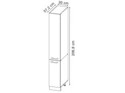 Outlet Vicco Apothekerschrank R-Line Medizinschrank für die Küche Schwarz Hochglanz/Anthrazit 30 cm Küchenschränke