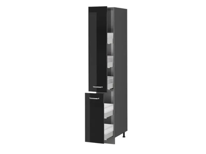 Outlet Vicco Apothekerschrank R-Line Medizinschrank für die Küche Schwarz Hochglanz/Anthrazit 30 cm Küchenschränke