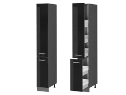 Outlet Vicco Apothekerschrank R-Line Medizinschrank für die Küche Schwarz Hochglanz/Anthrazit 30 cm Küchenschränke