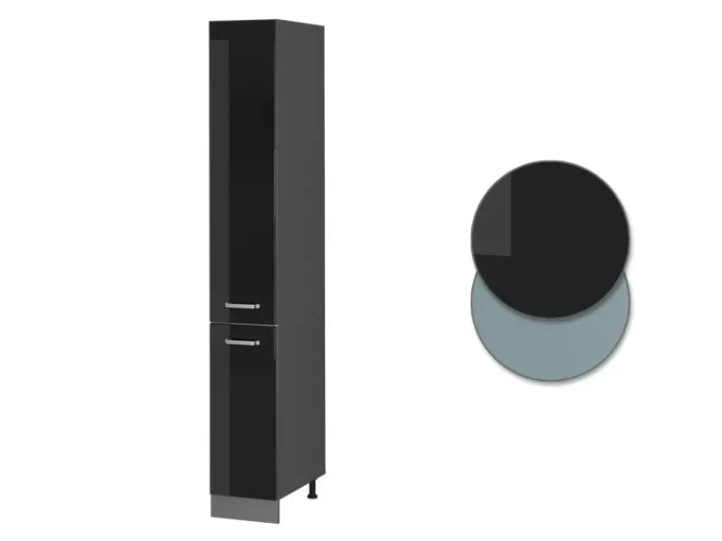 Outlet Vicco Apothekerschrank R-Line Medizinschrank für die Küche Schwarz Hochglanz/Anthrazit 30 cm Küchenschränke