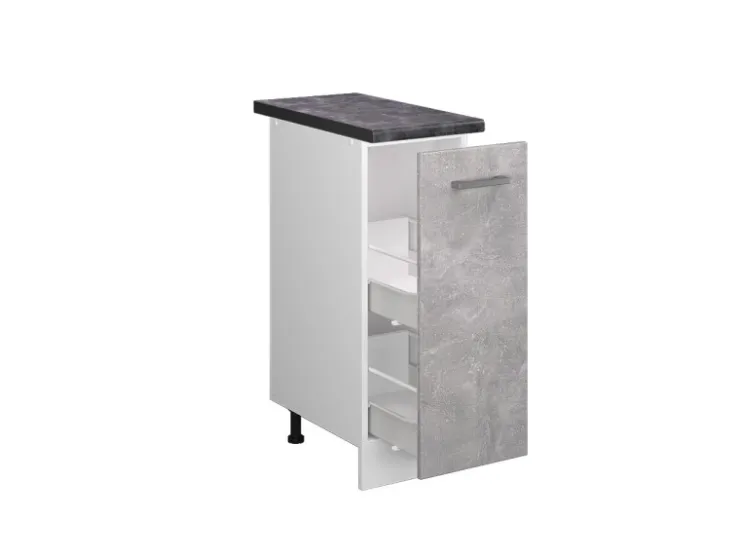 Küchenschränke<Vicco Apothekerschrank R-Line Medizinschrank für die Küche /Weiß 30 cm AP Anthrazit Beton
