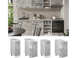 Küchenschränke<Vicco Apothekerschrank R-Line Medizinschrank für die Küche /Weiß 30 cm AP Anthrazit Beton